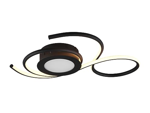 Trio Leuchten LED Deckenleuchte Jive 623410232, Metall Schwarz matt, inkl. 36 Watt LED, Fernbedienung, Dimmer, Farbwechsel, Nachtlicht von Trio Leuchten