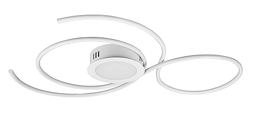 Trio Leuchten LED Deckenleuchte Jive 623419231, Metall Weiß matt, inkl. 48 Watt LED, Fernbedienung, Dimmer, Farbwechsel, Nachtlicht von Trio Leuchten