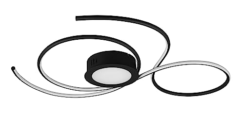 Trio Leuchten LED Deckenleuchte Jive 623419232, Metall Schwarz matt, inkl. 48 Watt LED, Fernbedienung, Dimmer, Farbwechsel, Nachtlicht von Trio Leuchten