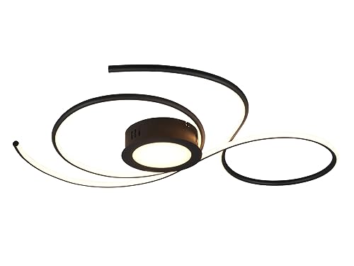 Trio Leuchten LED Deckenleuchte Jive 623419232, Metall Schwarz matt, inkl. 48 Watt LED, Fernbedienung, Dimmer, Farbwechsel, Nachtlicht von Trio Leuchten