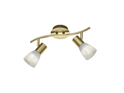 Trio Leuchten LED-Deckenleuchte "Levisto" in Messing matt, Glas alabasterfarbig weiß 871010208 von Trio Leuchten