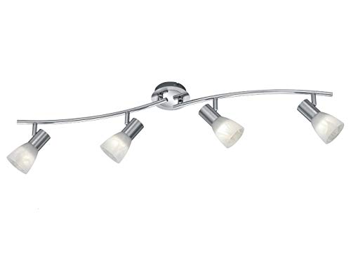 Trio Leuchten LED-Deckenleuchte "Levisto" in Nickel matt, Glas alabasterfarbig weiß 871010407 von Trio Leuchten