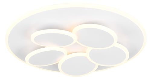 Trio Leuchten LED Deckenleuchte Mandala 653210631, Metall Weiß matt, inkl. 35 Watt LED, Fernbedienung, Switch Dimmer, Lichtfarbe einstellbar, Timer, Nachtlicht von Trio Leuchten