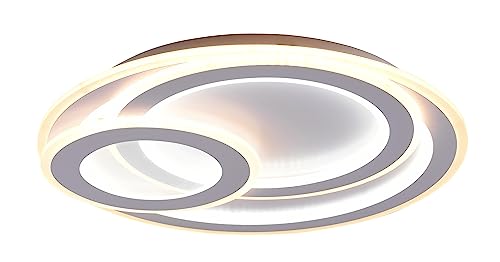 Trio Leuchten LED Deckenleuchte Mita 629210331, Metall Weiß matt, Acryl, inkl. 74 Watt LED, Fernbedienung, Dimmer, Farbwechsel von Trio Leuchten