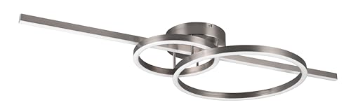 Trio Leuchten LED Deckenleuchte Montilla 643010307, Metall Nickel matt, Acryl, inkl. 54 Watt LED, Fernbedienung von Trio Leuchten