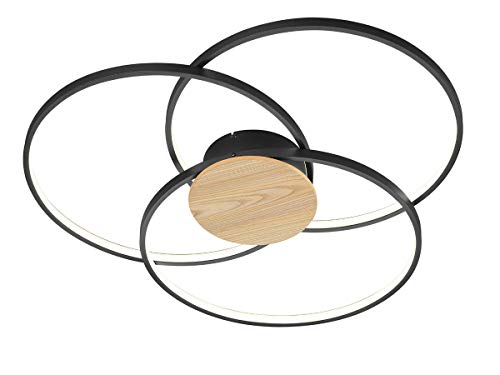 Trio Leuchten LED Deckenleuchte Sedona 673210332, Metall Schwarz matt/holzoptik, inkl. 40 watts LED, Switch Dimmer Trio Leuchten LED Deckenleuchte Sedona 673210332, Metall Schwarz matt/holzoptik, inkl. 40 watts LED, Switch Dimmer von Trio Leuchten