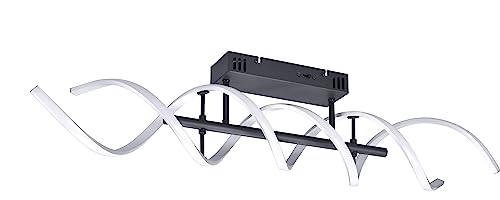 Trio Leuchten LED Deckenleuchte Sequence 641810205, Aluminium Schwarz matt, inkl. 41 Watt LED, Switch Dimmer, Farbwechsel von Trio Leuchten