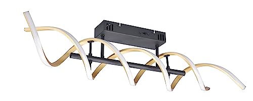 Trio Leuchten LED Deckenleuchte Sequence 641810208, Aluminium Messing/Schwarz matt, inkl. 41 Watt LED, Switch Dimmer, Farbwechsel von Trio Leuchten