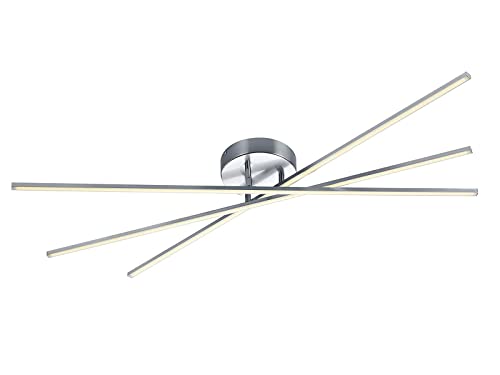 Trio Leuchten LED Deckenleuchte Tiriac 671610307, Metall, Nickel matt, Acryl weiß, 3 x 8.5 Watt, Switch Dimmer von TRIO LIGHTING FOR YOU
