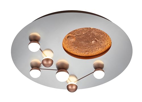 Trio Leuchten LED Deckenleuchte Zodiac 644810107, Metall Nickel matt, inkl. 42 Watt LED, Switch Dimmer von Trio Leuchten