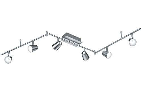 Trio Leuchten LED Deckenleuchten Narcos 873110607, Metall Nickel matt / Chrom, 6 x 6 Watt, 10.0 x 177.0 x 23.0 cm von Trio Leuchten