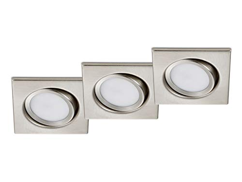 Trio Leuchten LED Einbauleuchten Rila 3er-Set 650210307, Metall Nickel matt, inkl. 3x 5 Watt LED von Trio Leuchten