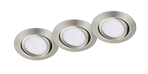 Trio Leuchten LED Einbauleuchten Rila 3er-Set 650310307, Metall Nickel matt, inkl. 3x x 5 Watt LED von Trio Leuchten