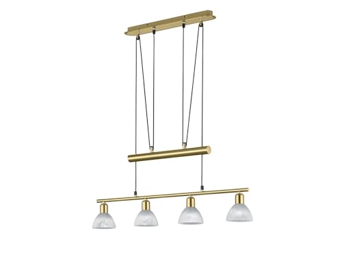 Trio Leuchten LED-JoJo-Pendelleuchte "Levisto" in Messing matt, Glas alabasterfarbig weiß 371010408 von Trio Leuchten