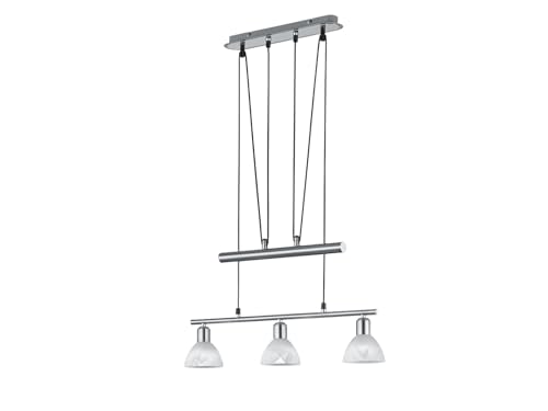 Trio Leuchten LED-JoJo-Pendelleuchte "Levisto" in Nickel matt, Glas alabasterfarbig weiß 371010307 von Trio Leuchten