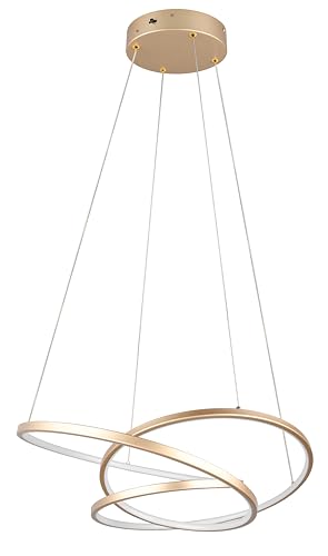 Trio Leuchten LED Pendelleuchte Darvin 349110179, Metall goldfarbig, inkl. 34 Watt LED, Lichtfarbe einstellbar, Switch Dimmer von Trio Leuchten