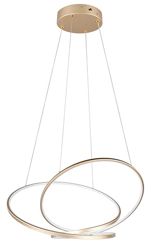 Trio Leuchten LED Pendelleuchte Darvin 349119179, Metall goldfarbig, inkl. 52 Watt LED, Lichtfarbe einstellbar, Switch Dimmer von Trio Leuchten