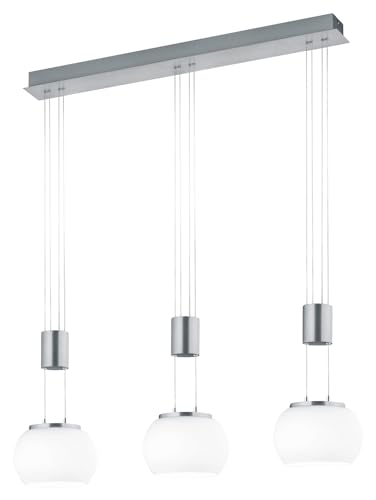Trio Leuchten LED-Pendelleuchte - Nickel - Weiß - Glas - Metall - 3-flammig - 82 x 150 cm - höhenverstellbar Trio Leuchten LED-Pendelleuchte - Nickel - Weiß - Glas - Metall - 3-flammig - 82 x 150 cm - höhenverstellbar von Trio Leuchten