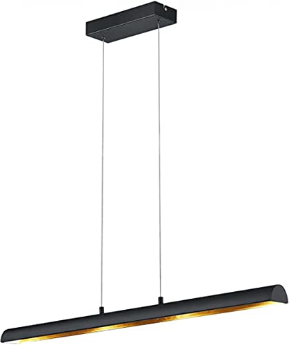 Trio Leuchten LED-Pendelleuchte Ramiro in schwarz matt, innen goldfarbig 376410402 von Trio Leuchten