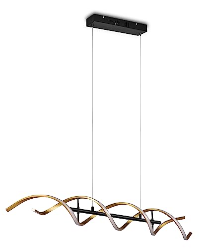 Trio Leuchten LED Pendelleuchte Sequence 341810208, Aluminium Messing/Schwarz matt, inkl. 45 Watt LED, Switch Dimmer, Farbwechsel von Trio Leuchten