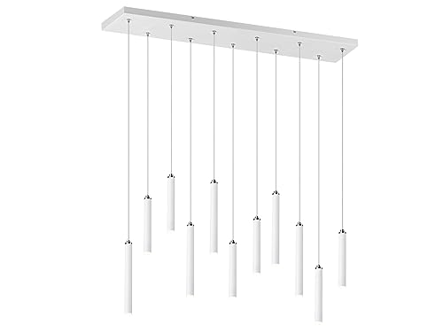 Trio Leuchten LED Pendelleuchte Tubular 321611131, Metall Weiß matt, inkl. 11x 2.8 Watt LED, Switch Dimmer von Trio Leuchten