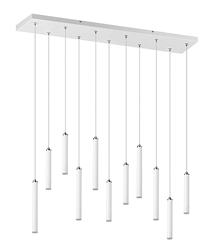 Trio Leuchten LED Pendelleuchte Tubular 321611131, Metall Weiß matt, inkl. 11x 2.8 Watt LED, Switch Dimmer von Trio Leuchten