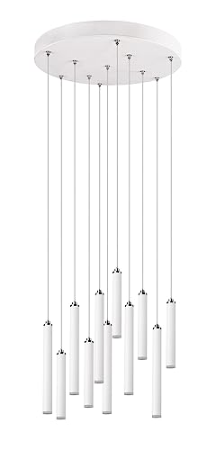 Trio Leuchten LED Pendelleuchte Tubular 321691131, Metall Weiß matt, inkl. 11x 2,8 Watt LED, Switch Dimmer von Trio Leuchten