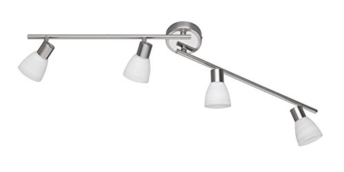 Trio Leuchten LED-Schiene Carico, nickel matt / chrom, Glas weiß gewischt 871510407 von Trio Leuchten