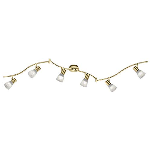 Trio Leuchten LED-Schiene "Levisto" in Messing matt, Glas alabasterfarbig weiß 871010608 von Trio Leuchten