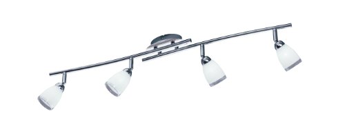 Trio Leuchten LED-Schiene in Chrom, Glas weiß/Rand klar, inklusive 4 x G9 2.5W LED, Breite 80 cm 826610406 von Trio Leuchten