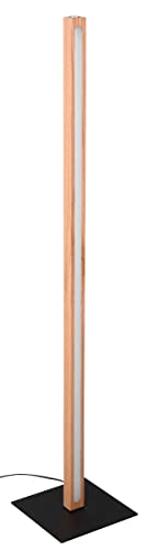 Trio Leuchten LED Stehleuchte Bellari 426410130, Holz natur, Metall Schwarz matt, inklusiv 20 Watt LED, Touch Dimmer, Naturbelassen von Trio Leuchten