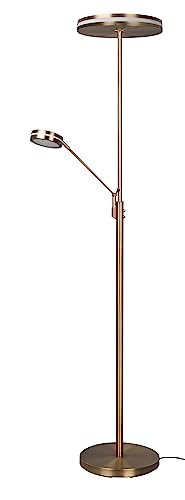 Trio Leuchten LED Stehleuchte Franklin 426510204, Metall Altmessing, inkl. 35 Watt LED, Farbwechsel, Dimmer von Trio Leuchten