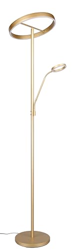 Trio Leuchten LED Stehleuchte Willis 449510279, Metall Goldfarbig, 39 + 5.5 Watt LED, Lichtfarbe einstellbar, dimmbar Trio Leuchten LED Stehleuchte Willis 449510279, Metall Goldfarbig, 39 + 5.5 Watt LED, Lichtfarbe einstellbar, dimmbar von Trio Leuchten