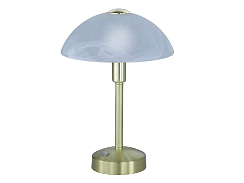 Trio Leuchten LED Tischleuchte Donna 525790108, Metall Messing matt, Glas alabasterfarbig weiß, inkl. 4 Watt LED, 4-fach Touch Dimmer von TRIO LIGHTING FOR YOU