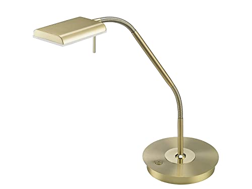 Trio Leuchten LED Tischleuchte 520910108 Bergamo, Metall Messing matt, 12 Watt LED, Sensor Dimmer von TRIO LIGHTING FOR YOU