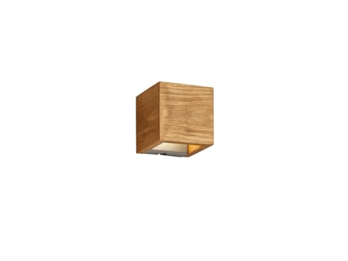 Trio Leuchten LED Wandleuchte Brad 223710130, Metall Nickel antik, Holz, inkl. 4.3 Watt LED, Switch Dimmer, Braun von Trio Leuchten