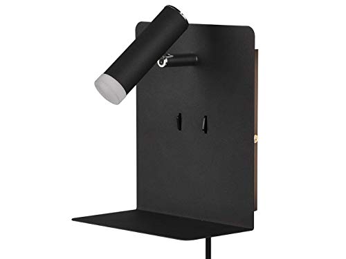 Trio Leuchten LED Wandleuchte Element 222570232, Metall Schwarz Matt, 1 x 3 Watt LED, USB Ladebuchse von Trio Leuchten