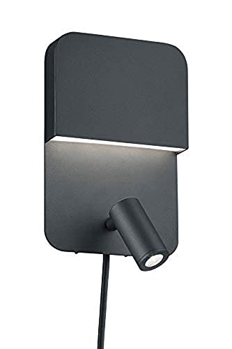 Trio Leuchten LED Wandleuchte Luigi 222270232, Metall Schwarz Matt, Inkl. 5 Watt + 2.3 Watt LED von Trio Leuchten