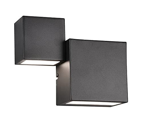 Trio Leuchten LED Wandleuchte Miguel 224910232, Metall Schwarz matt, inkl. 2x 6 Watt LED, Switch Dimmer von Trio Leuchten