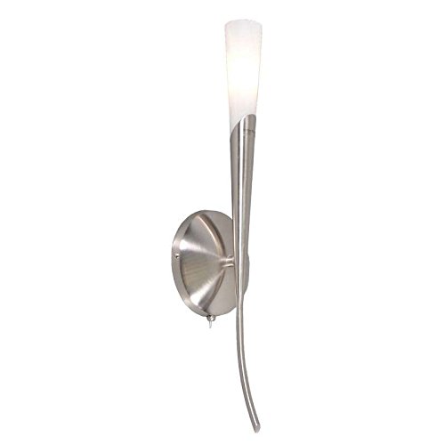 Trio Leuchten Modern Art Deco Wandleuchte Stahl/Silber/nickel matt mit Glas - Stream/Innenbeleuchtung/Wohnzimmer/Schlafzimmer/Metall/Länglich LED geeignet G9 Max. 1 x 28 Watt von Trio Leuchten