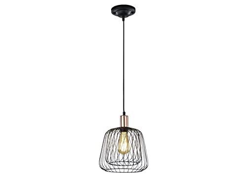 Trio Leuchten Pendelleuchte 300900102 Sanna, Metall schwarz, Drahtkorb schwarz, exkl. 1 x E27 Trio Leuchten Pendelleuchte 300900102 Sanna, Metall schwarz, Drahtkorb schwarz, exkl. 1 x E27 von Trio Leuchten