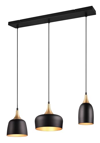 Trio Leuchten Pendelleuchte Chiraz 310500332, Metall Schwarz matt/goldfarbig, exkl. 3x E14 von Trio Leuchten