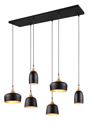 Trio Leuchten Pendelleuchte Chiraz 310500632, Metall Schwarz matt/goldfarbig, exkl. 6x E14 Trio Leuchten Pendelleuchte Chiraz 310500632, Metall Schwarz matt/goldfarbig, exkl. 6x E14 von Trio Leuchten