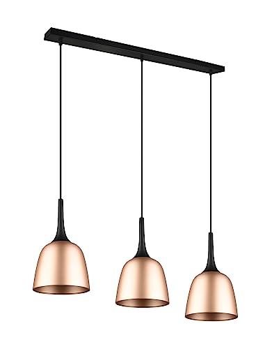 Trio Leuchten Pendelleuchte Chiron 310800308, Metall Schwarz matt, Schirme Aluminium Messing matt lackiert, exkl. 3x E27 von Trio Leuchten