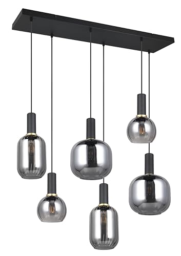 Trio Leuchten Pendelleuchte Diva 319800632, Metall Schwarz matt, Glas Chrom bedampft, exkl. 6x E27 Trio Leuchten Pendelleuchte Diva 319800632, Metall Schwarz matt, Glas Chrom bedampft, exkl. 6x E27 von Trio Leuchten