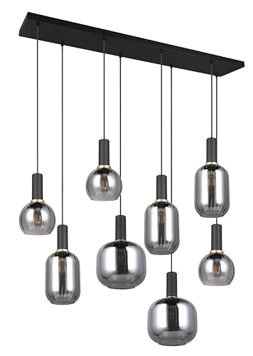 Trio Leuchten Pendelleuchte Diva 319800832, Metall Schwarz matt, Glas Chrom bedampft, exkl. 8x E27 Trio Leuchten Pendelleuchte Diva 319800832, Metall Schwarz matt, Glas Chrom bedampft, exkl. 8x E27 von Trio Leuchten