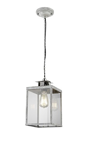 Trio Leuchten Pendelleuchte Elsa, grau antik, Glas klar 302600161 von Trio Leuchten