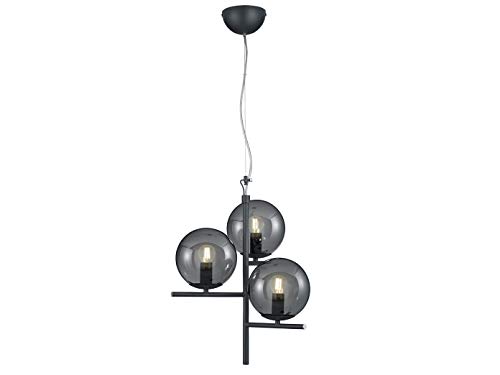 Trio Leuchten Pendelleuchte Pure 302000342, Metall Anthrazit, Glas rauchfarbig, exkl. 3x E14, 28 watt von Trio Leuchten