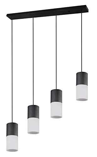 Trio Leuchten Pendelleuchte Robin 310600401, Metall Schwarz matt, Glas weiß matt, exklusiv 4x E27 Trio Leuchten Pendelleuchte Robin 310600401, Metall Schwarz matt, Glas weiß matt, exklusiv 4x E27 von Trio Leuchten