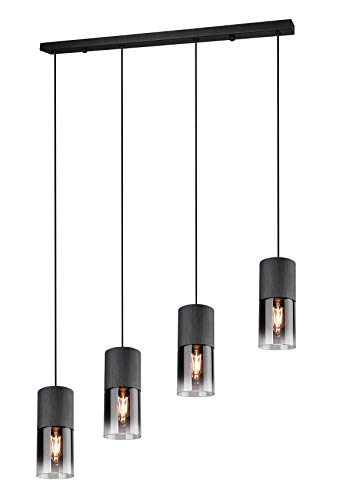 Trio Leuchten Pendelleuchte Robin 310600432, Metall Schwarz matt, Glas rauchfarbig, exkl. 4x E27, Schwarz Matt/Rauchfarbig Trio Leuchten Pendelleuchte Robin 310600432, Metall Schwarz matt, Glas rauchfarbig, exkl. 4x E27, Schwarz Matt/Rauchfarbig von Trio Leuchten